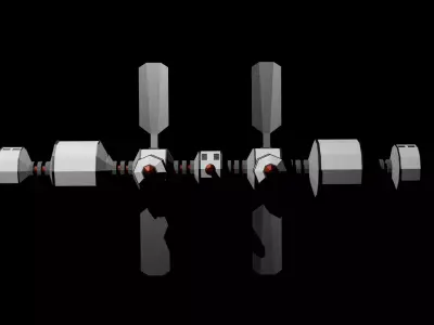 Low Poly Sci-Fi Industrial Pipe Low-poly 3D model
