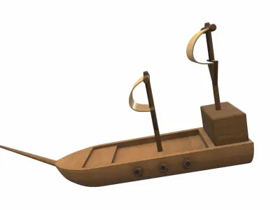 Wooden ship toy 8 Free 3D model