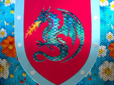Stylized Fantasy Dragon Shield Low Poly PBR 3D Model Low-poly 3D model