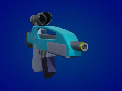 Gun to game PBR low-poly game read Free low-poly 3D model