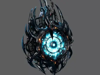 Space Ship 3D model 9