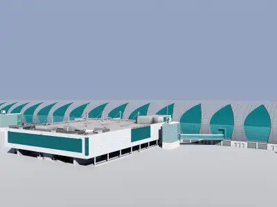 Dubai international airport terminal 3 Low-poly 3D model