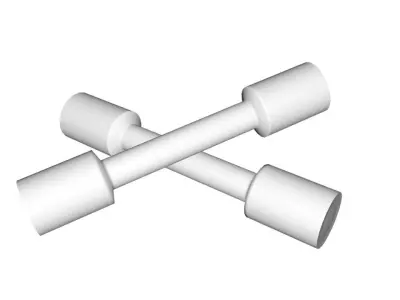 Small dumbbells 1 kg Low-poly 3D model