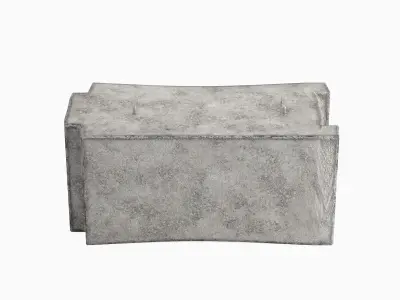 Concrete Traffic Barrier 03 Low-poly 3D model