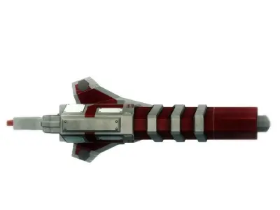 Blaster cannon 03 sci-fi low poly Rigged Low-poly 3D model