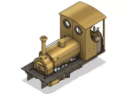 Locomotive gold steam 3D model