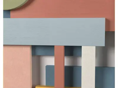 Wall Colored shapes Decoration - 90x90 - Collection - Part 3 3D model