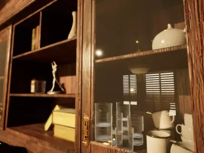 China Cabinet Low-poly 3D model