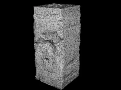 concrete block street part photogrammetry Low-poly 3D model