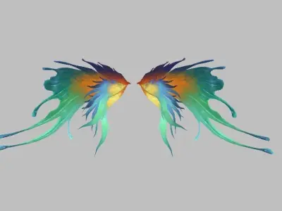 Green Wing Low-poly 3D model