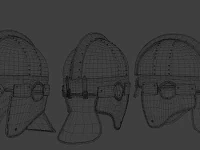 Late Roman ridge helmet Low-poly 3D model