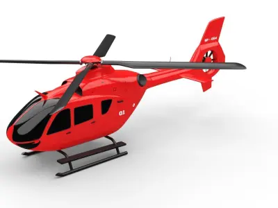 medium private helicopter 3D model