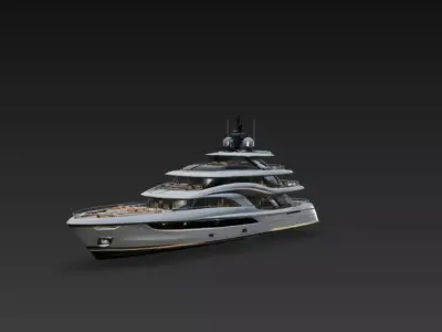 Modern Luxury Mega Super Yacht 3D print model
