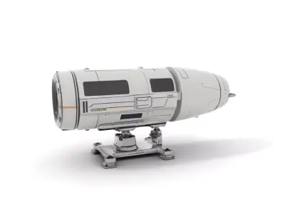 Futuristic Turret Model Pack Low-poly 3D model