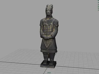 Terracotta Warriors  General Low-poly 3D model