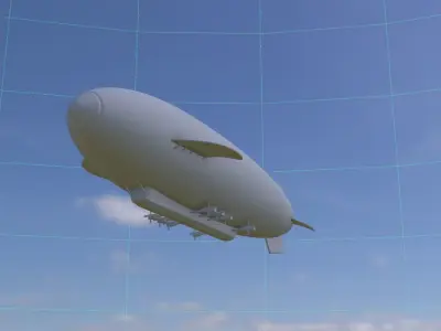 Low Poly Airship Low-poly 3D model