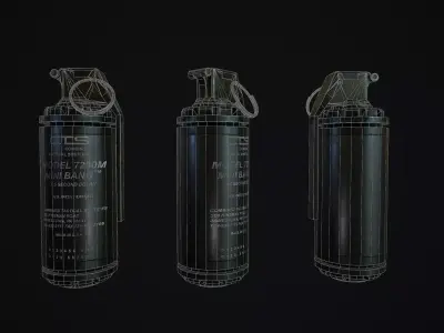 Flashbang stun grenade model 7290M Low-poly 3D model