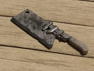 Rusty cleaver 3D model