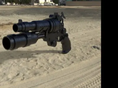Sci Fi Pistol for Gaming And Animation Low-poly 3D model