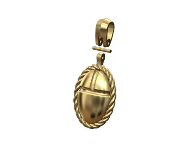 Braided scarab beelte pendant with bail 3D print model