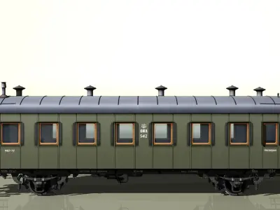 passenger two-axles wagon 3D model