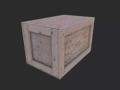 Wooden Box 04 Low-poly 3D model