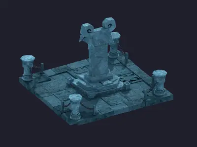 tomb tombstone skull bone cemetery dead headstone rock 3D model