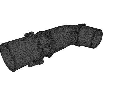 Realistic Metal Exhaust Pipe Section Low-poly 3D model