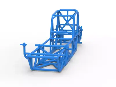 Frame of Vintage Dirt Modified stock car Version 5 Scale 1 to 25 3D print model