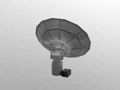 Low Poly Radio Dish Free low-poly 3D model