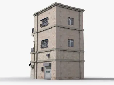 Japanese House x4 Low-poly 3D model