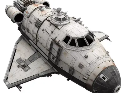 Realistic Sci-Fi Delta Shuttle 3D Model Low-poly 3D model