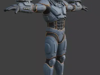 Futuristic Sci-Fi Soldier 3D Model 3D model