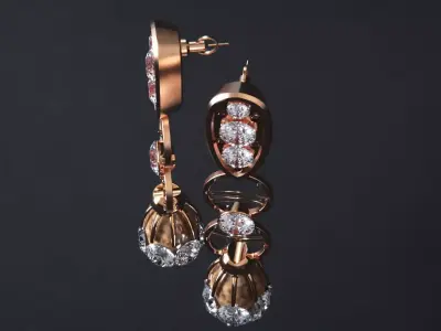 Earring ringstone womandesign 3D model