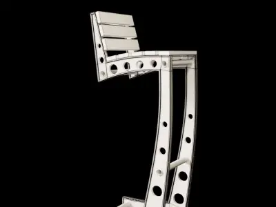 Industrial bar stool chair  3D model