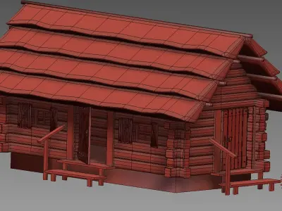 country cottage3 lwo Low-poly 3D model