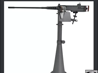 M2 Browning MG Machine Gun on Stands 3D model