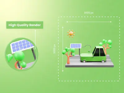 Electro Mobile Transport 3d Illustration 3D model