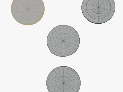 Gold coin with ancient symbols Low-poly 3D model