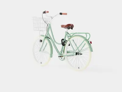 Green Bicycle Low-poly 3D model