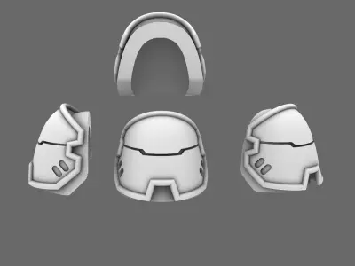 Space Knights V4 Savage Plain Shoulder Pads Type C 3D print model