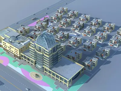 Villa city 3D model purchase