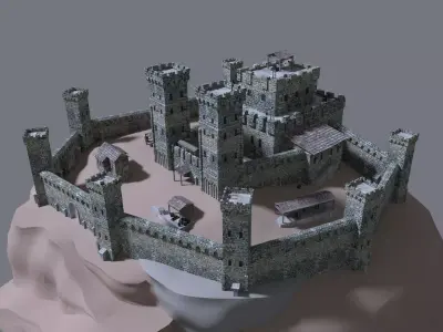 medieval castle 3D model 14