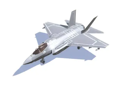 F-35 Lightning Jet Fighter Aircraft Low-poly 3D model