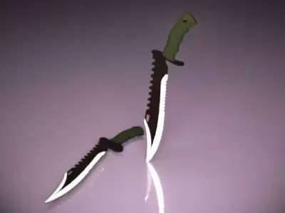 Dagger pair of knives Free low-poly 3D model