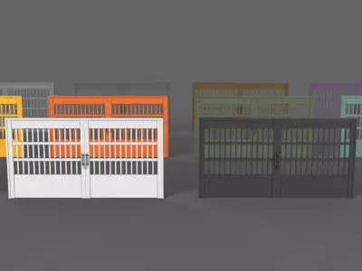 PBR Metal Gate D5 Low-poly 3D model