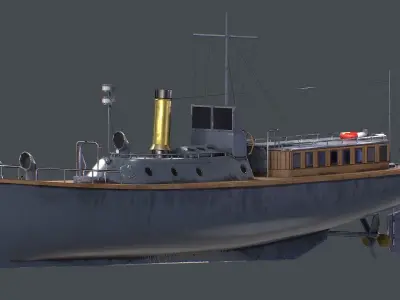 17m Motor Pinnace Game Ready Low-poly 3D model