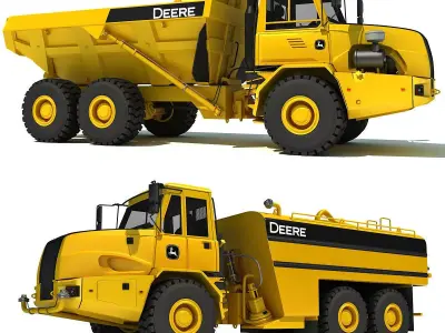 Set of 2 Deere Trucks 3D model