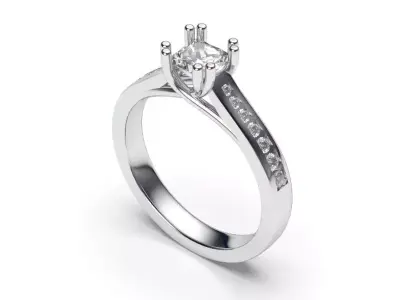 solitaire with ring sizes  8 part S61 3D print model