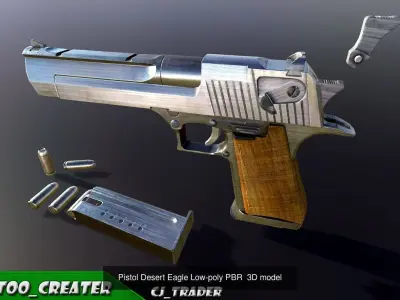 Pistol Pack Lowpoly Collection  3D Model